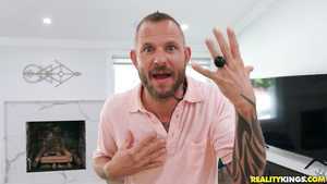 Strong lad catches cutie to play with her wet pussy on couch