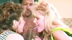 Amazing interracial threesome in Vintage movie