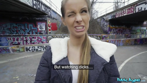 Long-haired floozy with small tits gets paid for sex