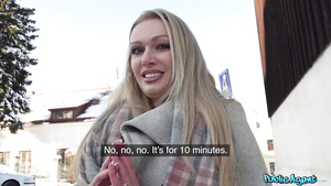 Blonde-haired damsel Amber Jayne gets paid for sex