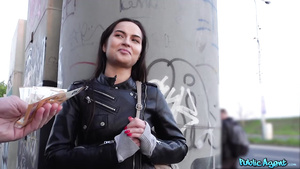 Horny Russian girl with a tight wet pussy shagged outdoors