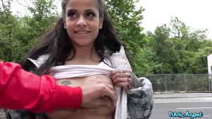 Spicy lesbian babe sucks and fucks Stanley's cock for some cash