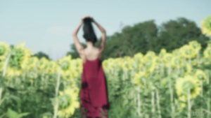 asian sunflower in the hay - erotic video