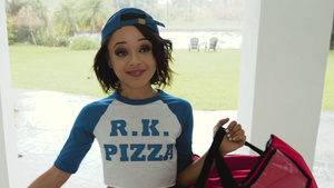 Petite brunette Holly Hendrix loves hardcore fuck in kitchen