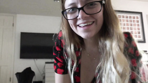 Cute babe in glasses Riley Star POV video