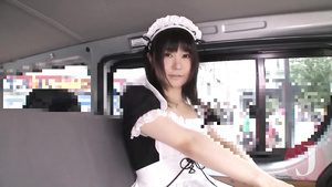 Japanese Girl in Maid Cost Gets Creampied by Stranger