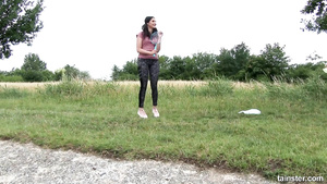 Naughty lesbians outdoor pee porn video