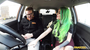 Madison shows her natural blowjob skills during a driving lesson