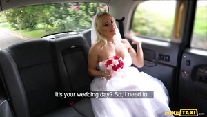A sex hungry bride hooks up with a taxi driver on her wedding day