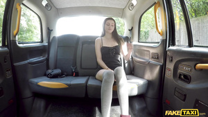 18-year-old chick in sexy panties gets dicked by a cab driver