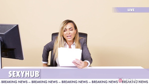 Big-tit reporter Aubrey Black gets dicked on the newsdesk.