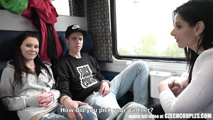 Foursome Sex in Public TRAIN