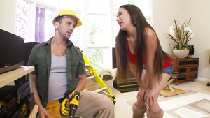 Lewd long-haired teen hard sex video