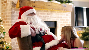 Silvia Saige hot threesome sex with horny Santa