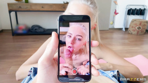 A dude films Eva Elfie sucking his big cock. She loves being on camera.