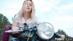 TUSHYRAW Blond Hair Babe College Student Gets Oiled And Gaped