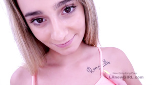 Cute teen 18Yo Schoolgirl gets her creamy cunt banged in studio