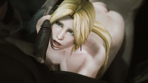 Buxom cartoon MILF interracial porn video