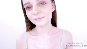 Cute 18yo schoolgirl gets obese one-eyed snake in tight slit at audition