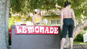 AJ Applegate and Blair Williams make love in the kitchen