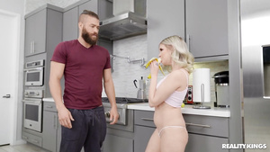 Tiny naughty girl Coco Lovelock wants his throbbing jumbo dick