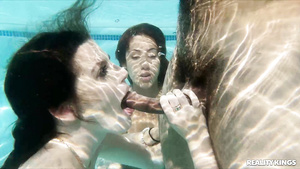 Kira Perez and Fiona Frost getting fucked outdoors