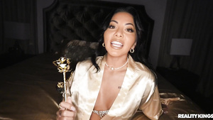 Glamorous Asian chick with big tits takes care of BBC