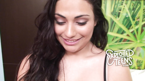 Brand new darkhaired babe teenie with D cup breast stars in her fi