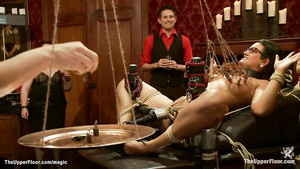 Big-Breasted slave jugs clamped at party