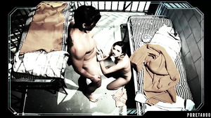 Sexy female prisoner sucking and fucking a big cock in the cell