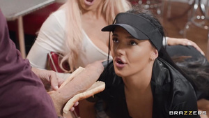 Sultry babes threeway incredible xxx video