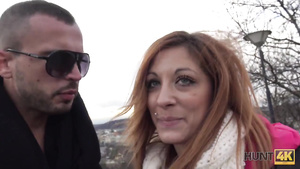 HUNT4K. I hunted a smoking naughty chick next to her bf