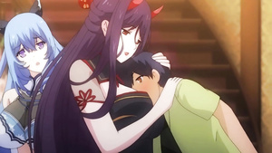 Horny busty babes hentai porn video