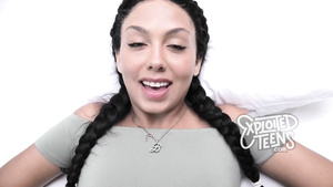 Pigtailed darkhaired babe coed makes her POINT-OF-VIEW xozilla porn movies debut