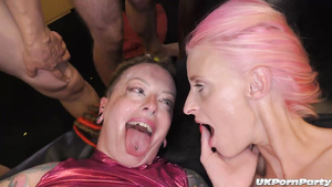 Piggy Mouth and Roxy Lace enjoy a gangbang