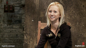 Blond crotch roped in suspension