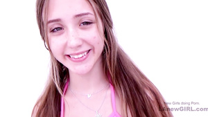 Uninhibited babe gets creamy pussy humped in studio