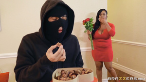 Ebony plump housewife Layton Benton enjoys long dick