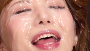 Compilations of Asian Japanese Bukkake Girls Taking Facial Cumshots