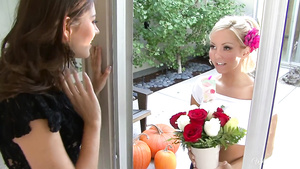 Alluring lezzie surprising sex video