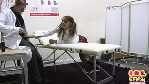 CFNM lady drilled in threesome sex by two big dicks in room