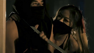 Erotic Asian drilled in doggy-style by big white chopper