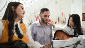 Deviant Lulu Chu and Jasmine Wilde mind-blowing 3some scene