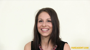 Funny czech brunette comes to do porn