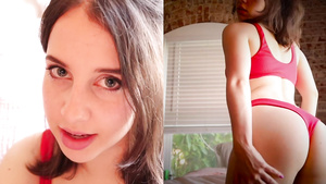 Erotic scene with cute teen having perfect ass