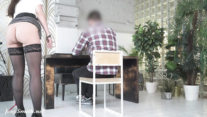 Lewd MILF shows her bottom in public