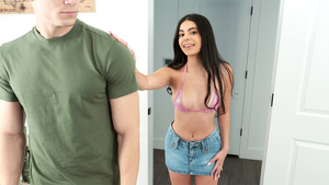 Tiny eighteen years old stepsis wants big knob stepbro