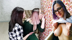 2 Girls ORAL FINISH Ejaculation Gloryhole EVA & LARUNA - Home Made Honey60fps - Eva e