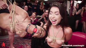 Group fucking od slaves bound and got laid at BDSM sex orgy party