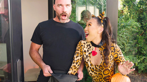 Steamy Asian eighteen years old nailed on Halloween